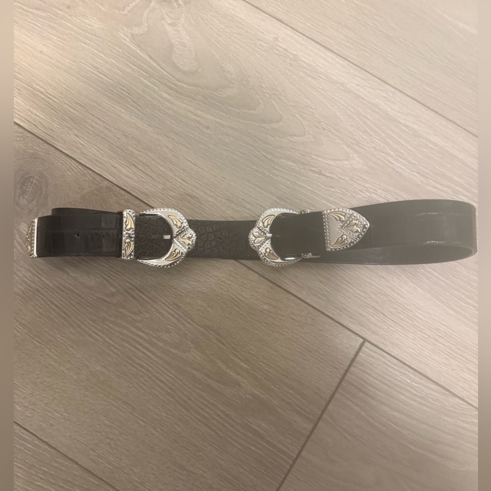 Maje Black Belt with Silver Accents - Picture 2 of 4
